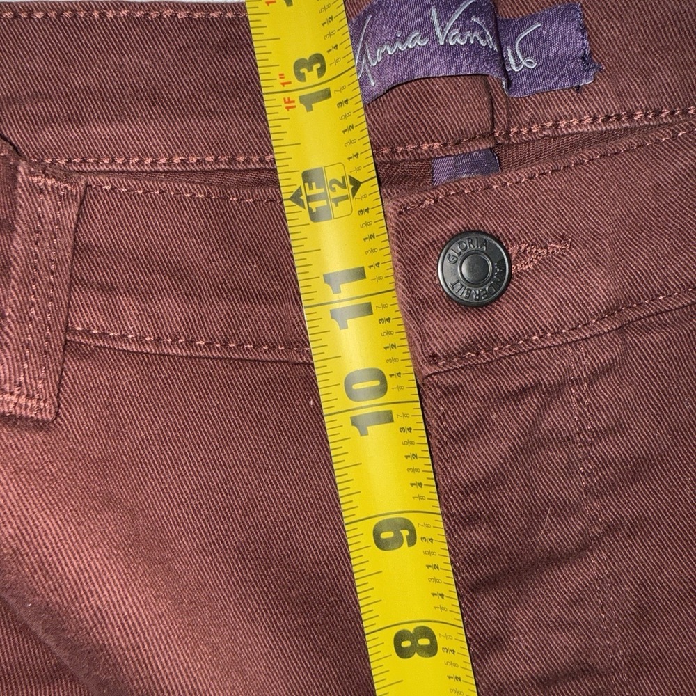 Gloria Vanderbilt Amanda Jeans Womens 14 Short Maroon Burgundy Tapered High Rise - Picture 6 of 8
